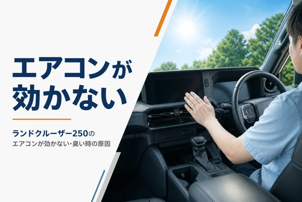ランドクルーザー250のエアコンが効かない時の原因を解説する記事のアイキャッチ