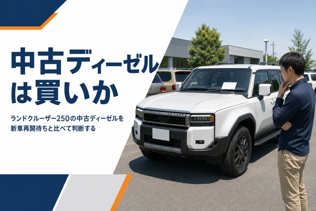 中古車展示場に並ぶ大型SUVと値札