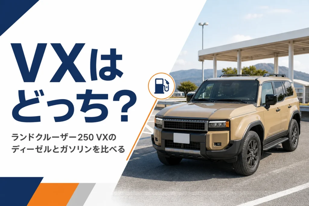 ランドクルーザー250 VXのディーゼルとガソリンの違いを解説する記事のアイキャッチ