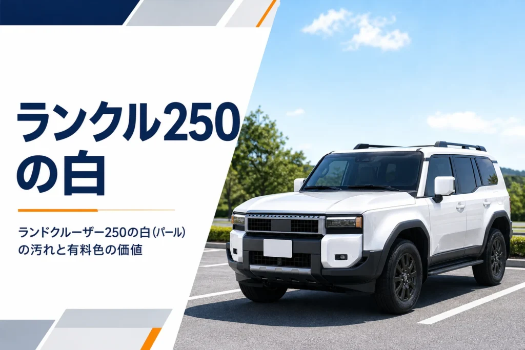 ランドクルーザー250の白いボディカラーを解説する記事のアイキャッチ