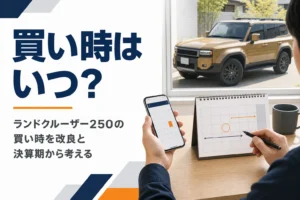 ランドクルーザー250の買い時を解説する記事のアイキャッチ