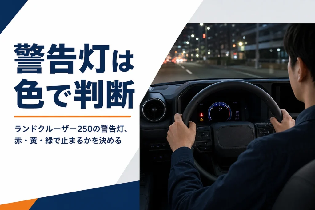 大型SUVのメーターに警告灯が点いている様子