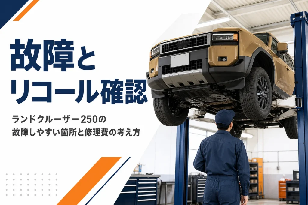 整備工場で点検を受ける大型SUV