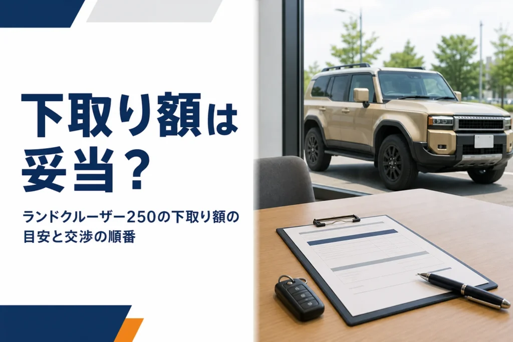 ランドクルーザー250の下取り額と交渉の順番を解説する記事のアイキャッチ