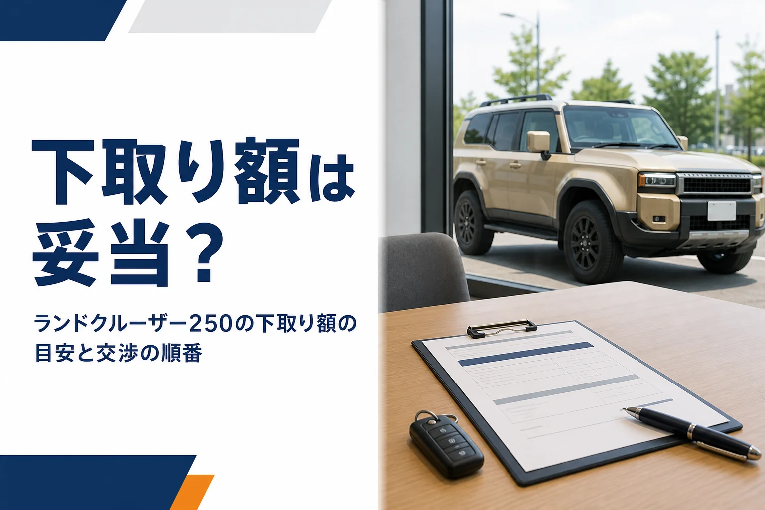 ランドクルーザー250の下取り額と交渉の順番を解説する記事のアイキャッチ