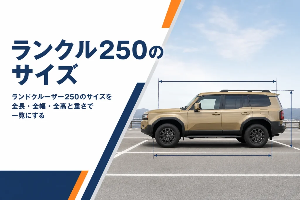 ランドクルーザー250のサイズと寸法を解説する記事のアイキャッチ
