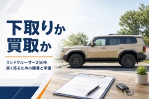 ランドクルーザー250を高く売る方法を解説する記事のアイキャッチ