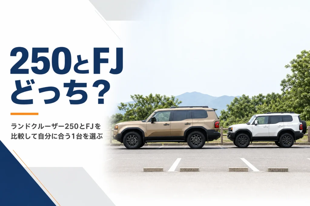 ランドクルーザー250とランクルFJの違いを比べる記事のアイキャッチ