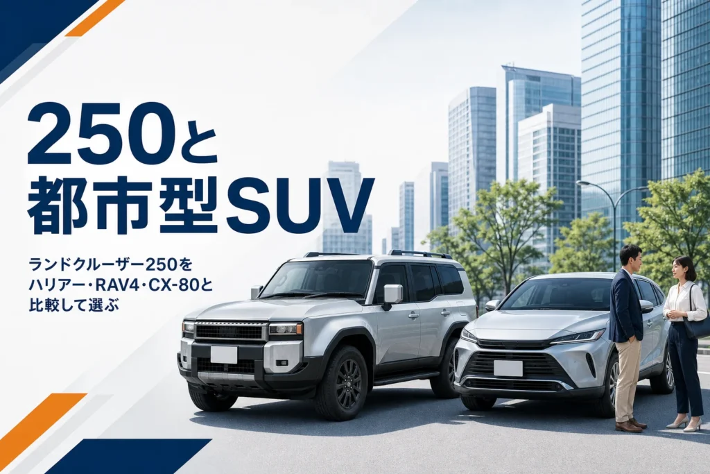 ランドクルーザー250とハリアー・RAV4・CX-80を比べる記事のアイキャッチ